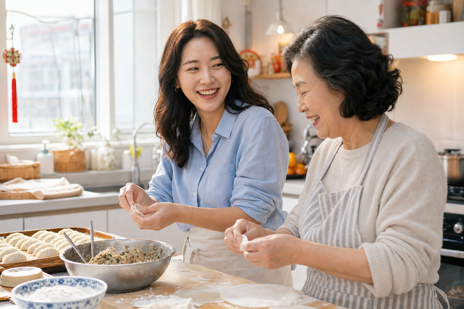 가족이 함께 음식을 준비하며 서연님을 기억하는 저녁
